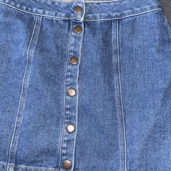 Melville High-Waisted Button-Front Denim Mini Skirt 26 Wash Cotton A-Line - Picture 4 of 8